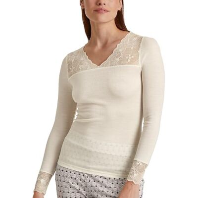 CALIDA Silky ull glam top långärmad/3/4 arm charm cream, storlek 36–38, Charm Cream, 36/38 SE CALIDA Silky ull glam top långärmad/3/4 arm charm cream, storlek 36–38, Charm Cream, 36/38 SE