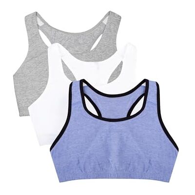Fruit of the Loom Tank-Style Cotton BH sport-BH, 1 tum (4-pack), Blå ädelsten melerad med svart/vit/grå, 34 Fruit of the Loom Tank-Style Cotton BH sport-BH, 1 tum (4-pack), Blå ädelsten melerad med svart/vit/grå, 34