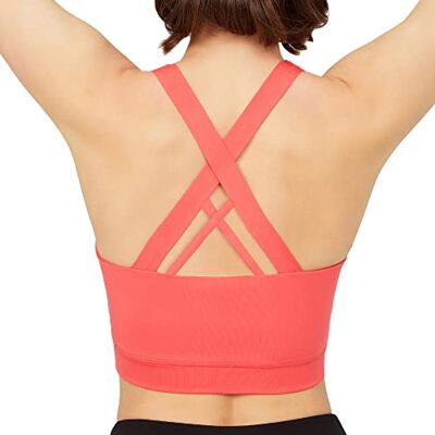 LOS OJOS Sport-BH – crisscross rygg medium stöd sport-BH med avtagbara kupor, Korall, XS LOS OJOS Sport-BH – crisscross rygg medium stöd sport-BH med avtagbara kupor, Korall, XS