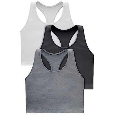Hanes Original Racerback maglinne, beskuren tank med inbyggd BH, 3-pack, Svart/vit/betong, XXL Hanes Original Racerback maglinne, beskuren tank med inbyggd BH, 3-pack, Svart/vit/betong, XXL
