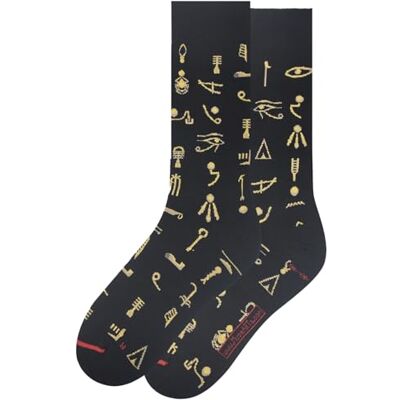 MuseARTa bomullsstrumpor med målningen egyptiska symboler i storlek 40–46, EG-ES-06-40–46, svart, 40-46 MuseARTa bomullsstrumpor med målningen egyptiska symboler i storlek 40–46, EG-ES-06-40–46, svart, 40-46