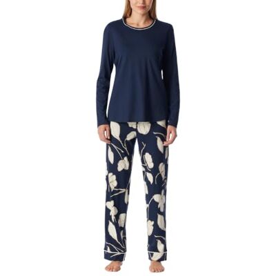 Schiesser Dampyjamas-set, lång bomull modal – nattkläder Schiesser Dampyjamas-set, lång bomull modal – nattkläder