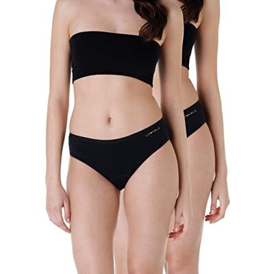 Lovable italy srl soc. Unipersonale Woman Bye Oops Moments tvättbar absorberande slip (förpackning med 2), svart, XL Lovable italy srl soc. Unipersonale Woman Bye Oops Moments tvättbar absorberande slip (förpackning med 2), svart, XL