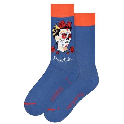 MuseARTa strumpor av bomull med målningen Day of the Dead av konstnären Frida Kahlo i storlek 40–46, FK-DDB-06-40-46, blå, 40-46 MuseARTa strumpor av bomull med målningen Day of the Dead av konstnären Frida Kahlo i storlek 40–46, FK-DDB-06-40-46, blå, 40-46