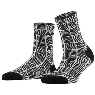 FALKE dam strumpor Coast Tile W So bomull mönstrade 1 par, svart svart 3000, 35–38 FALKE dam strumpor Coast Tile W So bomull mönstrade 1 par, svart svart 3000, 35–38
