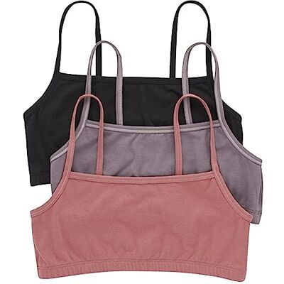 Hanes Dam-BH (3-pack), Svart/Spiced Fi/Terra Red, XS Hanes Dam-BH (3-pack), Svart/Spiced Fi/Terra Red, XS