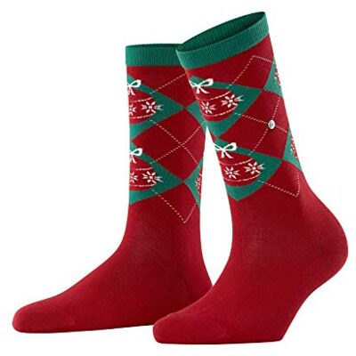 Burlington Strumpor X-Mas Argyle bomull dam blå röd många fler färger förstärkta damstrumpor med mönster ventilerande varma tjocka färgglada rutiga med julgranskulor som en gåva 1 par Burlington Strumpor X-Mas Argyle bomull dam blå röd många fler färger förstärkta damstrumpor med mönster ventilerande varma tjocka färgglada rutiga med julgranskulor som en gåva 1 par