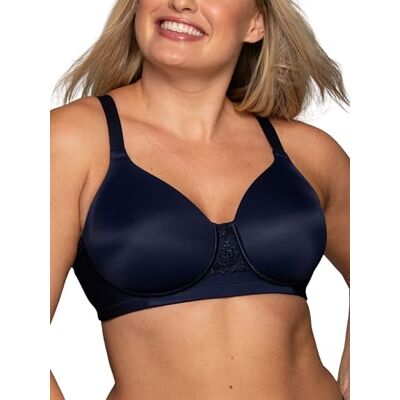 Vanity Fair Minimizer BH för kvinnor med ryggutjämning, minimerar bröstlinje upp till 3,8 cm, ej vadderade kupor upp till höjd, Trådlös marinblå, 90D Vanity Fair Minimizer BH för kvinnor med ryggutjämning, minimerar bröstlinje upp till 3,8 cm, ej vadderade kupor upp till höjd, Trådlös marinblå, 90D