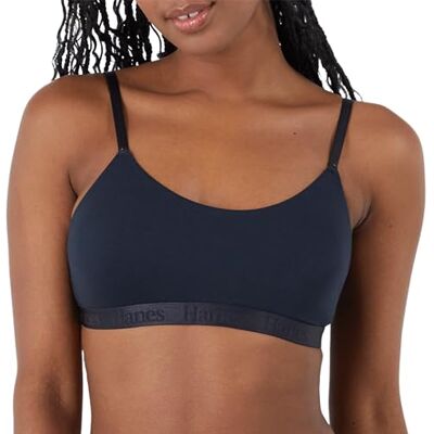 Hanes Damer Originals Ultra Supersoft String Bralette Pullover U-ringad BH, svart, M Hanes Damer Originals Ultra Supersoft String Bralette Pullover U-ringad BH, svart, M