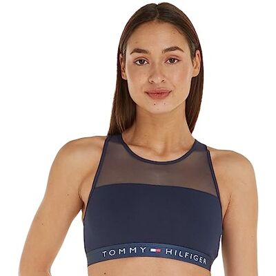 Tommy Hilfiger kvinnors nät infälld bralette-94, 6% elastan-stretch bomullsmaterial-rund hals-med elastiskt underband, marin blazer, XS Tommy Hilfiger kvinnors nät infälld bralette-94, 6% elastan-stretch bomullsmaterial-rund hals-med elastiskt underband, marin blazer, XS