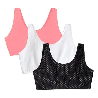 Fruit of the Loom Built-up sport-BH för kvinnor (3-pack), Pin Dot/Popsicle Rosa/Vit, 40 Fruit of the Loom Built-up sport-BH för kvinnor (3-pack), Pin Dot/Popsicle Rosa/Vit, 40