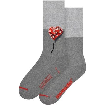 MuseARTa strumpor av bomull med målningen bandage hjärta av konstnären Banksy graffiti i storlek 46–49, BL-BH-01-46-49, GRÅ, 46-49 EU MuseARTa strumpor av bomull med målningen bandage hjärta av konstnären Banksy graffiti i storlek 46–49, BL-BH-01-46-49, GRÅ, 46-49 EU