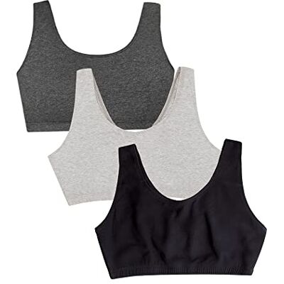 Fruit of the Loom Sport-BH med inbyggd tanktopp, ogenomskinlig, svart/gråmelera/träkol, 95 (3-pack), Svart/Heather Grey/kol, 42 Fruit of the Loom Sport-BH med inbyggd tanktopp, ogenomskinlig, svart/gråmelera/träkol, 95 (3-pack), Svart/Heather Grey/kol, 42