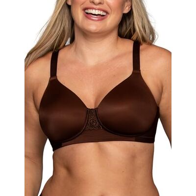 Vanity Fair Minimizer BH för kvinnor med ryggutjämning, minimerar bröstlinje upp till 3,8 cm, ej vadderade kupor upp till höjd, Trådlös – cappuccino, 85D Vanity Fair Minimizer BH för kvinnor med ryggutjämning, minimerar bröstlinje upp till 3,8 cm, ej vadderade kupor upp till höjd, Trådlös – cappuccino, 85D