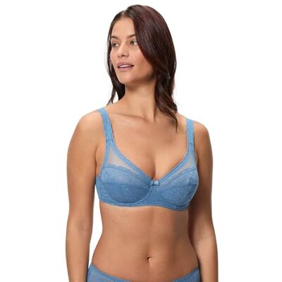 Playtex Med bygel av återvunnet kvinnligt korshjärta, 1 dam, Blått hav, 95D Playtex Med bygel av återvunnet kvinnligt korshjärta, 1 dam, Blått hav, 95D