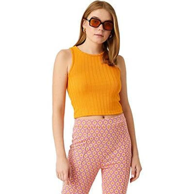 Koton dam Crew Neck Ribbad Linne Linne Koton dam Crew Neck Ribbad Linne Linne