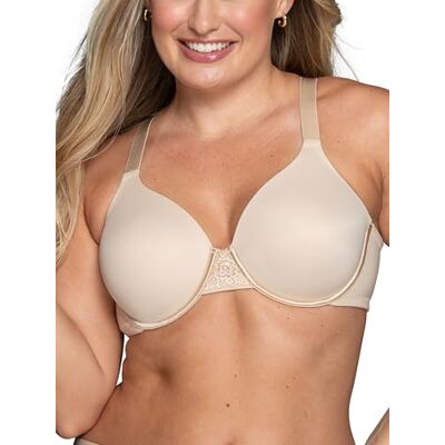 Vanity Fair Minimizer BH för kvinnor med ryggutjämning, minimerar bröstlinje upp till 3,8 cm, ej vadderade kupor upp till höjd, Bygel – beige, 80D Vanity Fair Minimizer BH för kvinnor med ryggutjämning, minimerar bröstlinje upp till 3,8 cm, ej vadderade kupor upp till höjd, Bygel – beige, 80D