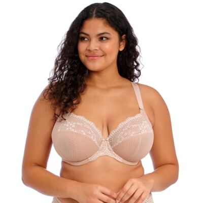 Elomi Women's Plus Size Charley Stretch Lace Underwire Plunge Bra, Fawn, 32JJ Elomi Women's Plus Size Charley Stretch Lace Underwire Plunge Bra, Fawn, 32JJ