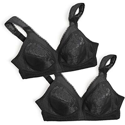 Playtex Dam 18 timmars original komfortrem full täckning BH Us4693, 2-pack, svart/svart, 38B (förpackning med 2) Playtex Dam 18 timmars original komfortrem full täckning BH Us4693, 2-pack, svart/svart, 38B (förpackning med 2)