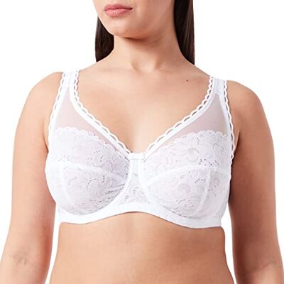 Playtex Damer Soutien-Gorge Cœur Croisé Féminin Recyclé BH, Vit, 85E Playtex Damer Soutien-Gorge Cœur Croisé Féminin Recyclé BH, Vit, 85E