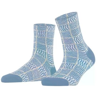 FALKE dam strumpor Coast Tile W So bomull mönstrade 1 par, blå Sky Blue 6876, 39-42 FALKE dam strumpor Coast Tile W So bomull mönstrade 1 par, blå Sky Blue 6876, 39-42