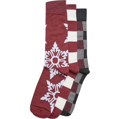 Urban Classics Unisex strumpor jul snöflingor strumpor 3-pack vinröd 43-46, Burgund, 43-46 EU Urban Classics Unisex strumpor jul snöflingor strumpor 3-pack vinröd 43-46, Burgund, 43-46 EU