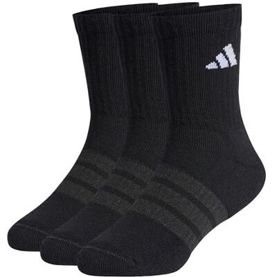 adidas unisex barn Cushioned Sportswear Crew Socks 3 Pair Pack, black/black/white, 3-4 Years adidas unisex barn Cushioned Sportswear Crew Socks 3 Pair Pack, black/black/white, 3-4 Years