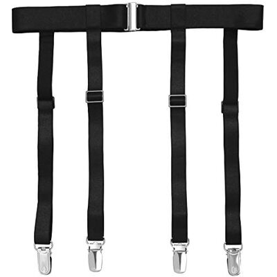 GARGALA Strumpebandsbälte för kvinnor enkelhet sexiga strumpor för lårhöga strumpor med 4/6 metallklämmor, Svart 4-rem med hängselklämmor, one size GARGALA Strumpebandsbälte för kvinnor enkelhet sexiga strumpor för lårhöga strumpor med 4/6 metallklämmor, Svart 4-rem med hängselklämmor, one size