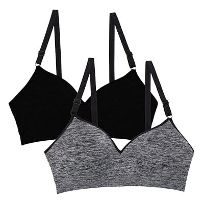 Fruit of the Loom Dam trådlös bh push-up -BH, svart/antracit/Heather, 85B (2-pack) Fruit of the Loom Dam trådlös bh push-up -BH, svart/antracit/Heather, 85B (2-pack)