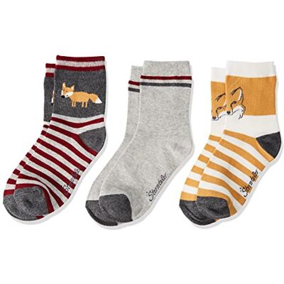 Sterntaler Pojkar Strumpor 3-pack räv, Ljusgrå mel., 18 EU Sterntaler Pojkar Strumpor 3-pack räv, Ljusgrå mel., 18 EU