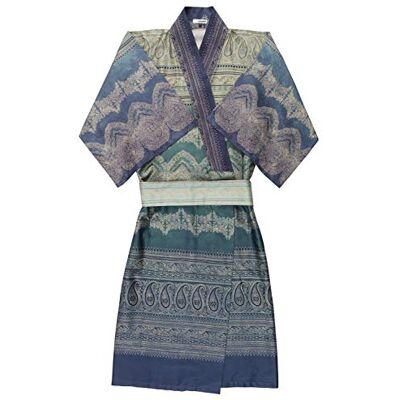 Bassetti BRUNELLESCHI Kimono av 100% bomullssatin i färgen grön V4, storlek: L-XL – 9291755 Bassetti BRUNELLESCHI Kimono av 100% bomullssatin i färgen grön V4, storlek: L-XL – 9291755