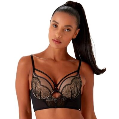 Gossard VIP Captivate vadderad dopp-BH för kvinnor, Svart/Brons, 65D Gossard VIP Captivate vadderad dopp-BH för kvinnor, Svart/Brons, 65D