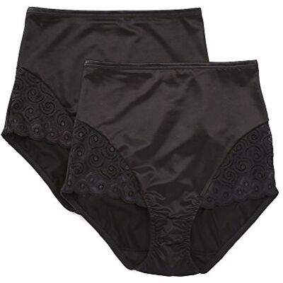 Bali Formkläder för kvinnor (förpackning med 2), Svart/Svart, XXL Bali Formkläder för kvinnor (förpackning med 2), Svart/Svart, XXL