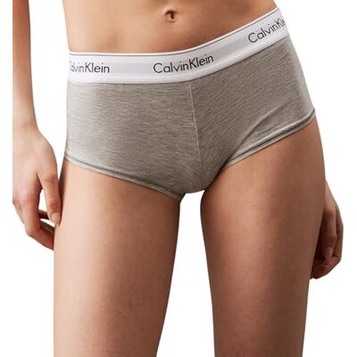 Calvin Dam hipster Boyshort bomull med stretch, Grå (Grey Heather), XS Calvin Dam hipster Boyshort bomull med stretch, Grå (Grey Heather), XS