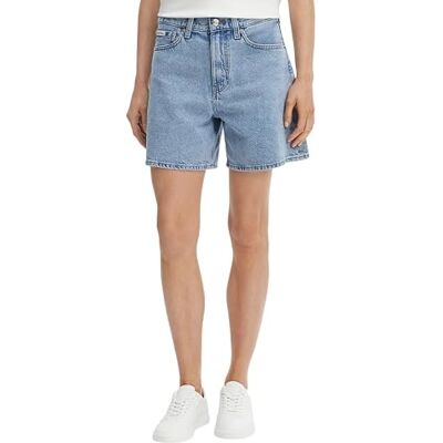 Calvin kvinnors Hi Rise A-Line kort kustligg LV047F675G shorts, blå, 27 Calvin kvinnors Hi Rise A-Line kort kustligg LV047F675G shorts, blå, 27