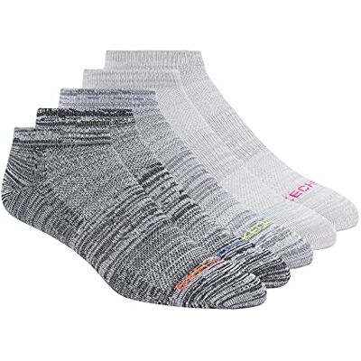 Skechers Women's 5 Pack Low Cut Socks, Black Grey, 9-11 Skechers Women's 5 Pack Low Cut Socks, Black Grey, 9-11