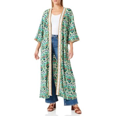aleva dam kimono, grön flerfärgad, M aleva dam kimono, grön flerfärgad, M