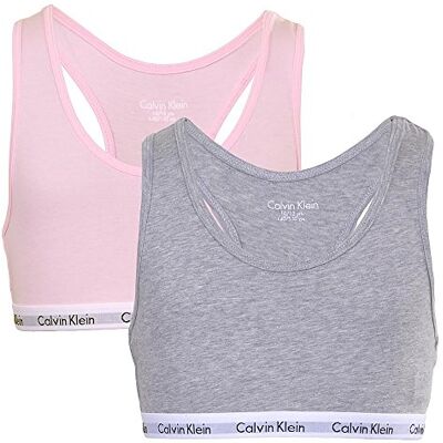 Calvin Flicka 2-pack behå bralettes bygellös, Grå Htr/unik, 8-10 År Calvin Flicka 2-pack behå bralettes bygellös, Grå Htr/unik, 8-10 År