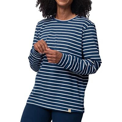 greenjama Långärmad tröja för kvinnor, GOTS-certifierad pyjamastopp, ultramarin, 42, Ultramarin, 42 greenjama Långärmad tröja för kvinnor, GOTS-certifierad pyjamastopp, ultramarin, 42, Ultramarin, 42