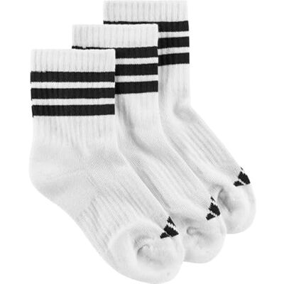adidas unisex barn Cushioned Sportswear Crew Socks 3 Pair Pack, white/white/black, 3-4 Years adidas unisex barn Cushioned Sportswear Crew Socks 3 Pair Pack, white/white/black, 3-4 Years