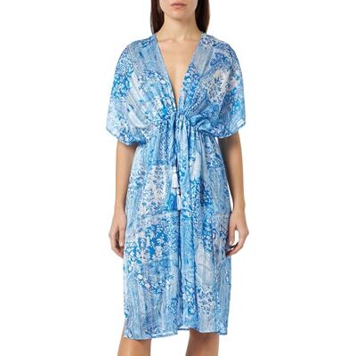aleva dam kimono, blå-vit, S aleva dam kimono, blå-vit, S