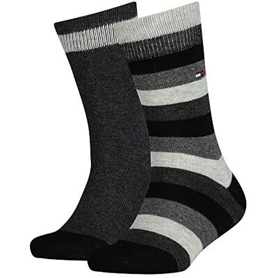 Tommy Hilfiger pojkar Clssc strumpor (2-pack), svart/grå, 31-34 Tommy Hilfiger pojkar Clssc strumpor (2-pack), svart/grå, 31-34