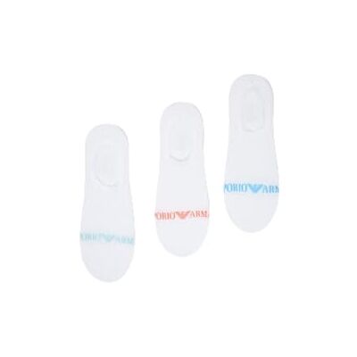 Giorgio Armani Utökad logotyp för män 3-pack osynliga strumpor vit L/XL Giorgio Armani Utökad logotyp för män 3-pack osynliga strumpor vit L/XL