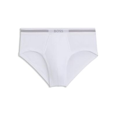 Boss Traditionella original trosor av ribbad bomull med logotyp på linningen, vit100, XL Boss Traditionella original trosor av ribbad bomull med logotyp på linningen, vit100, XL
