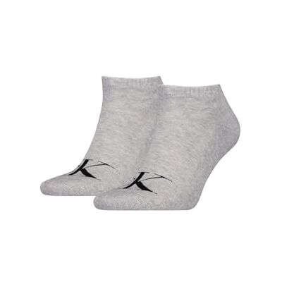 Calvin Klein strumpor män sneaker 2P monogram, Ljusgrå melange, 40-42 Calvin Klein strumpor män sneaker 2P monogram, Ljusgrå melange, 40-42