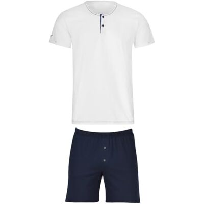 Trigema Kort pyjamas för män av ekologisk bomull (KBA), Vit-c2c, XL Trigema Kort pyjamas för män av ekologisk bomull (KBA), Vit-c2c, XL