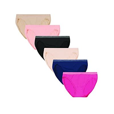 Hanes kvinnors bikini stil underkläder (paket med 6), Blandade färger, L Hanes kvinnors bikini stil underkläder (paket med 6), Blandade färger, L