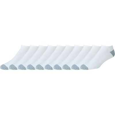 Amazon Essentials Herr bomull halvvadderade lågt skurna strumpor, 10 par, vit, 41-45 Amazon Essentials Herr bomull halvvadderade lågt skurna strumpor, 10 par, vit, 41-45