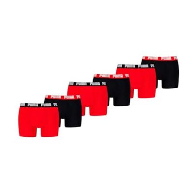 PUMA Boxershorts för män, shorts, kalsonger, komfort, stretch, 6-pack, Röd/svart – ny, L PUMA Boxershorts för män, shorts, kalsonger, komfort, stretch, 6-pack, Röd/svart – ny, L