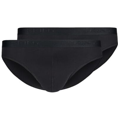Skiny Herr bomull ribbad trosa, svart, vanlig, svart, L Skiny Herr bomull ribbad trosa, svart, vanlig, svart, L